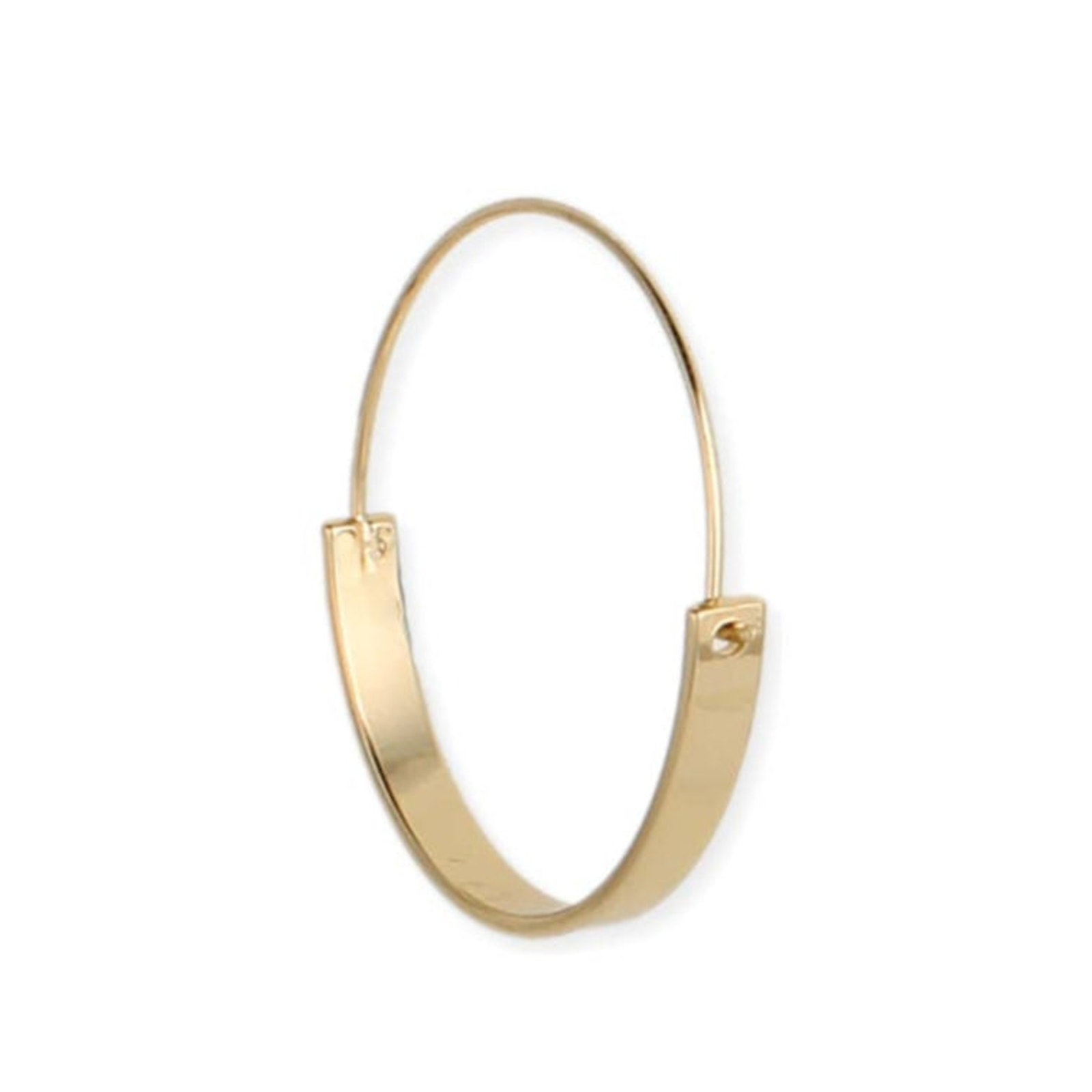 Back To Basics Gold Flat Hoop Earring 14$
